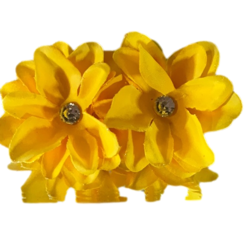Vintage Yellow Daisies Crystal Hair Clip